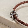 Men's Personalised Fine Leather Geometric Bracelet, thumbnail 3 of 5