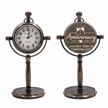 Personalised 18th Anniversary Bronze Desk Clock, 3 of 12