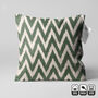 Green Zig Zag Hand Woven Ikat Cushion Cover, thumbnail 3 of 10