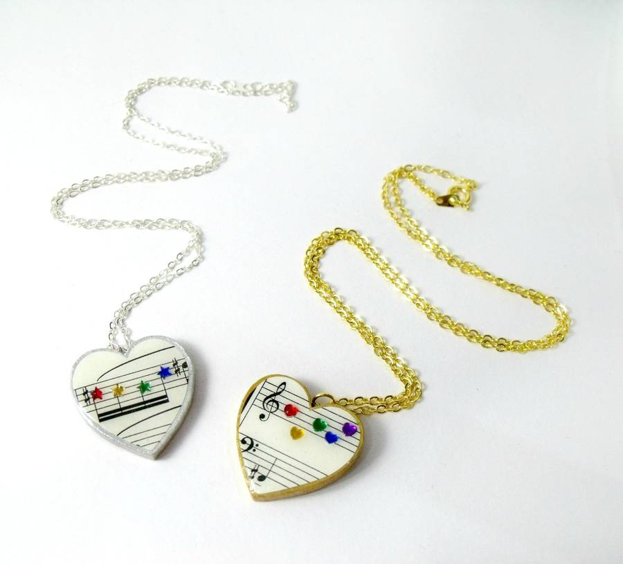 Music Heart Pendant Necklace, 1 of 3
