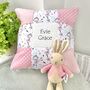 Ballerina Name And Date Cushion, thumbnail 2 of 8