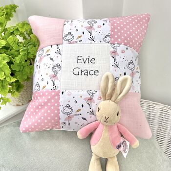 Ballerina Name And Date Cushion, 2 of 8