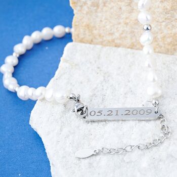 Silver Beaded Freshwater Pearl Necklace Chain For Men And Women, 6 of 11