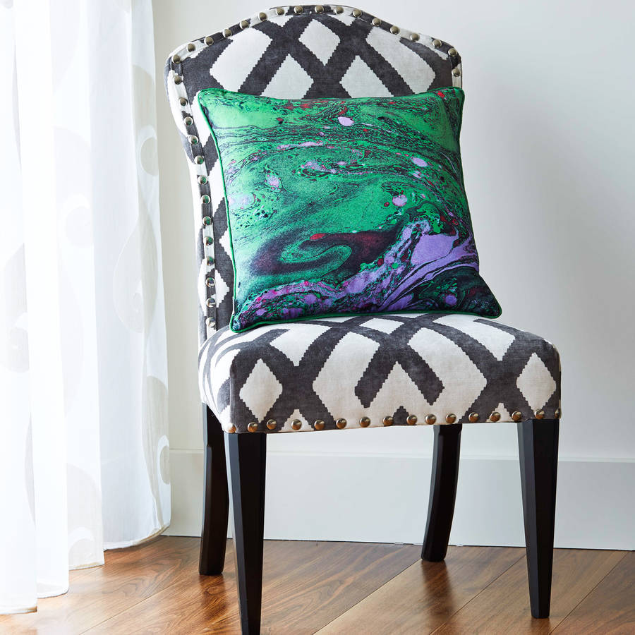 Marble Silk Square Cushion By Penelope Hope