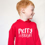 Merry And Bright Childrens Slogan Christmas Jumper, thumbnail 1 of 2