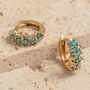 Turquoise Gold Vermeil Plated Galaxy Scatter Huggies, thumbnail 1 of 6