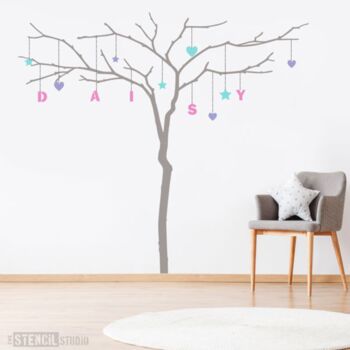 Nursery Branch Tree And Alphabet Stencil Set, 4 of 8