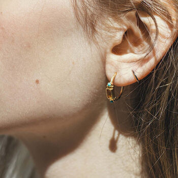 Nya Hoops Citrine And Turquoise, 5 of 5