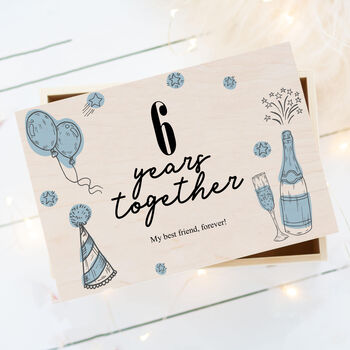 Personalised Wedding Anniversary Years Together Keepsake Box, 5 of 5