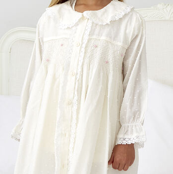 Ivory Smocked Dressing Gown, 2 of 5