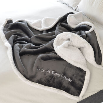 Personalised Maternity Mummy And Me Charcoal Blanket, 3 of 4