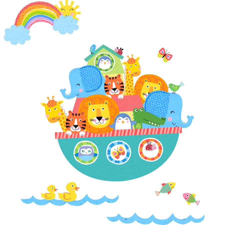 noah's ark brights fabric wall stickers by littleprints 