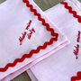 Embroidered Housewarming Linen Napkin Set X2, thumbnail 3 of 4