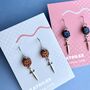 D20 Dice And Sword Surgical Steel Earrings, thumbnail 3 of 4