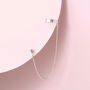 Sterling Silver Ball Stud Ear Cuff Chain Earring, thumbnail 3 of 5