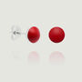 Sterling Silver Stud Earrings In Red, thumbnail 1 of 4