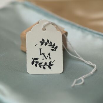 Monogram Leaf Design Personalised Wedding Rubber Stamp, 4 of 4