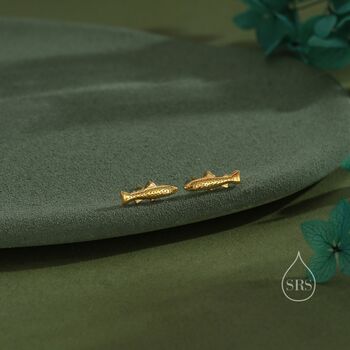 Trout Fish Stud Earrings In Sterling Silver, 5 of 12