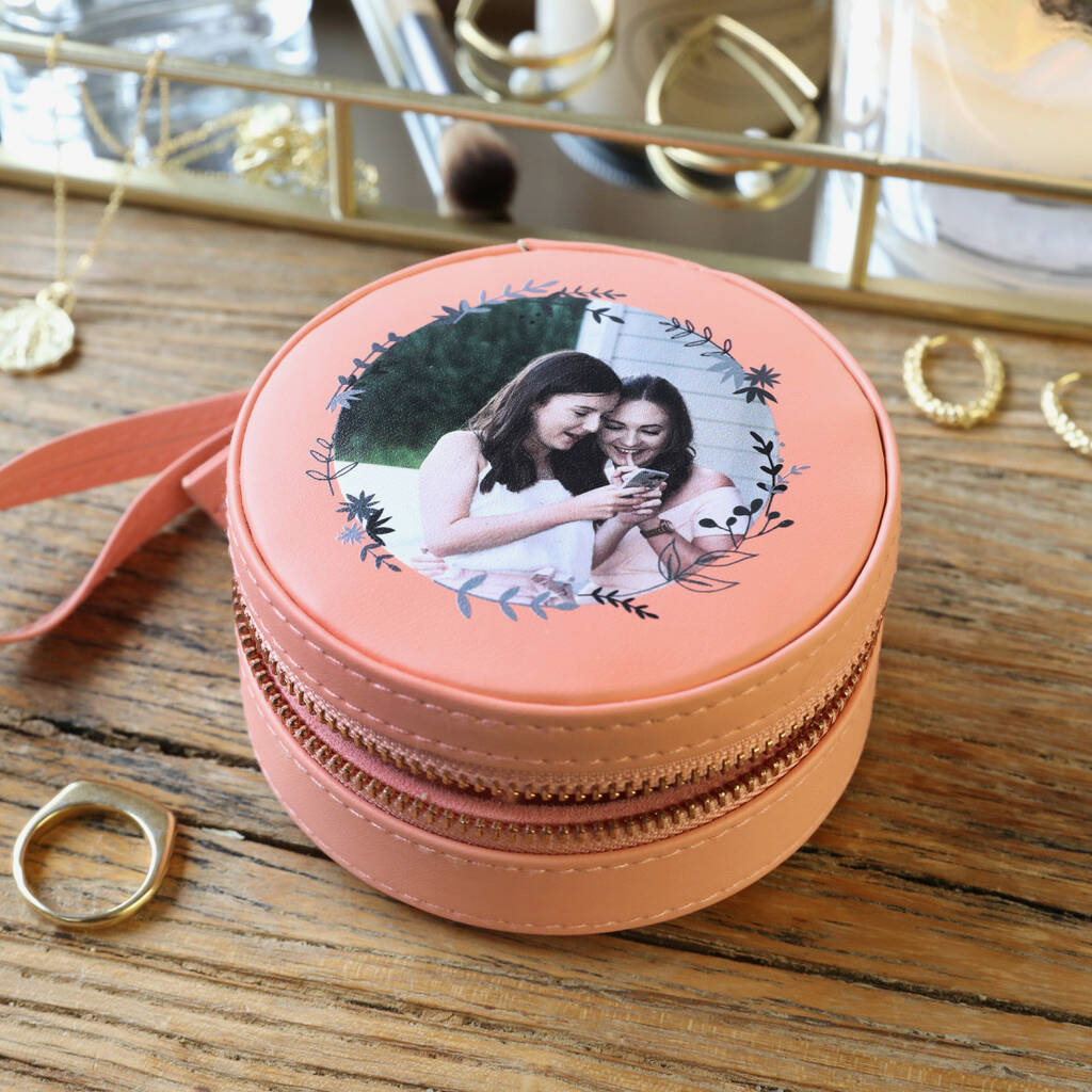 Personalised Photo Mini Round Travel Jewellery Case By Lisa Angel ...