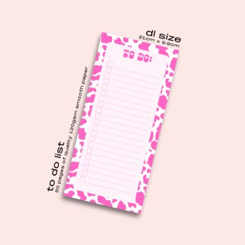 Pink Cow Print A4 Weekly Planner, 6 of 6