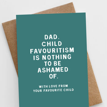 'Child Favouritism' Father's Day Card, 3 of 4