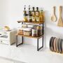 Two Tiers Spice Rack Countertop Storage Organiser Shelf, thumbnail 3 of 9