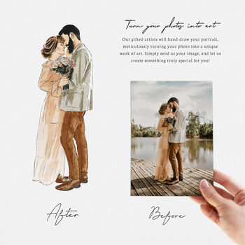 Personalised Wedding Portrait – Mother Of The Bride Gift, Hand Drawn From Photo, Christmas Keepsake For Mum, 11 of 11