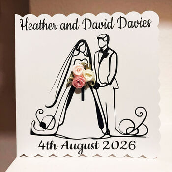 Personalised Bride + Groom Card In Gold Silver Or Black, 2 of 6