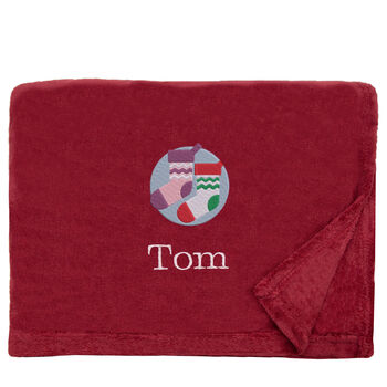 Personalised Christmas Stockings Christmas Snuggle Blanket, 12 of 12