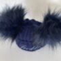 Navy Blue Embroidered Knitted Baby Hat, thumbnail 4 of 6
