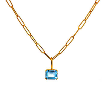 Gold Vermeil Astrid Sky Blue Topaz Necklace, 2 of 5