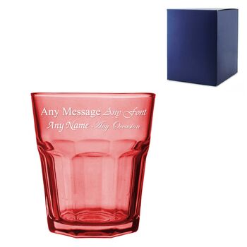 Engraved Red Water Glass With Box, 2 of 2