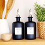 Matt Black Glass Oil / Vinegar Pourer Bottle With Personalised Label, thumbnail 4 of 7
