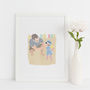 Father Child Custom Portrait Illustration, thumbnail 3 of 4