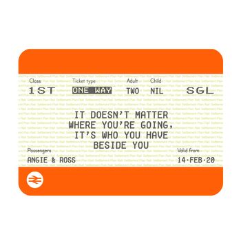 Personalised Train Ticket Valentine's Card, 3 of 3