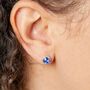 Sterling Silver September Birthstone Stud Earrings – 7mm, thumbnail 2 of 6