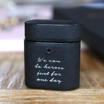 Personalised Wording Vegan Leather Airpods Case, 9 of 10