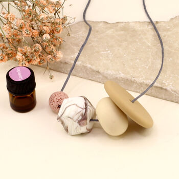 Essential Oil Diffuser Beige Silicone Necklace, 2 of 6