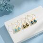 Sterling Silver Aquamarine Blue Cz Droplet Drop Earrings, thumbnail 8 of 12