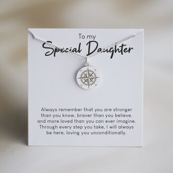 Gift For Special Daughter, Travel Compass Necklace, 11 of 12