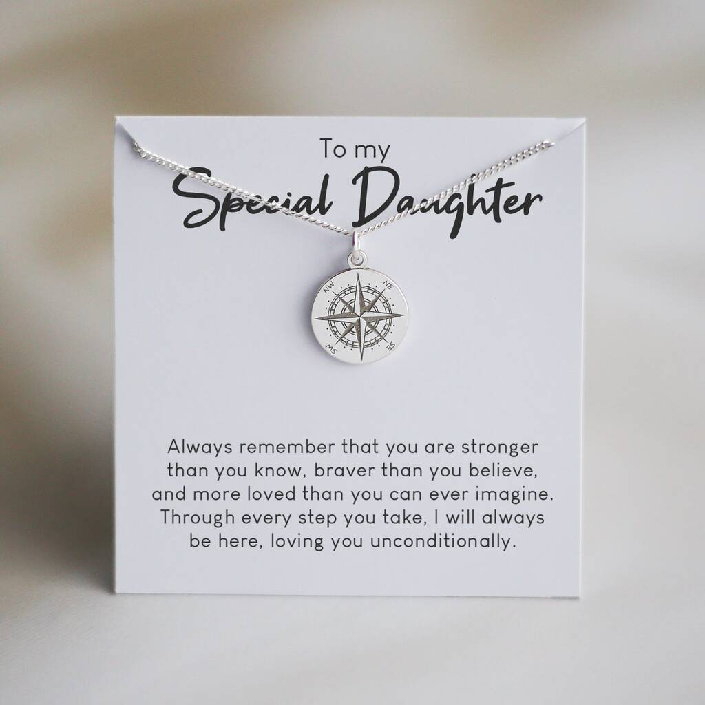 Gift For Special Daughter, Travel Compass Necklace, 1 of 8