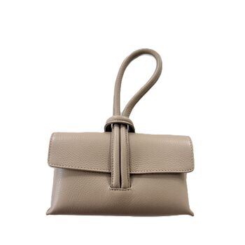 Leather Clutch Crossbody Bag With Knot Handle And Strap, 6 of 12