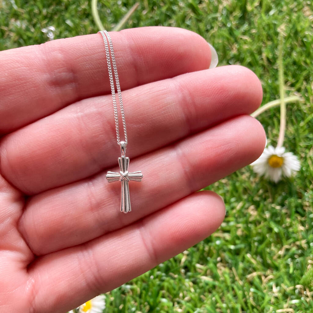 Sterling Silver Cross And Chain Necklace In A Gift Tin By Treehouse
