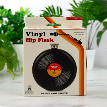 Vinyl Hip Flask – Groovy Record Design Flask, 3 of 4