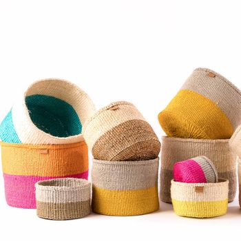 Dusky Pink Colour Block Basket, 9 of 9