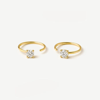 Women's Dainty Threader Hoop Earrings In 18k Gold, 3 of 4