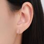 Sterling Silver Dainty Hoop Earrings With Braided Details, thumbnail 1 of 11
