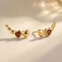 Dainty Love Heart Gold Plated Stud Earrings, thumbnail 1 of 4