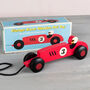 Children's Wooden Toy Pull Along Vintage Racing Car, thumbnail 2 of 5