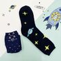 Personalised Space Captain Two Pairs Socks In A Box, thumbnail 3 of 7